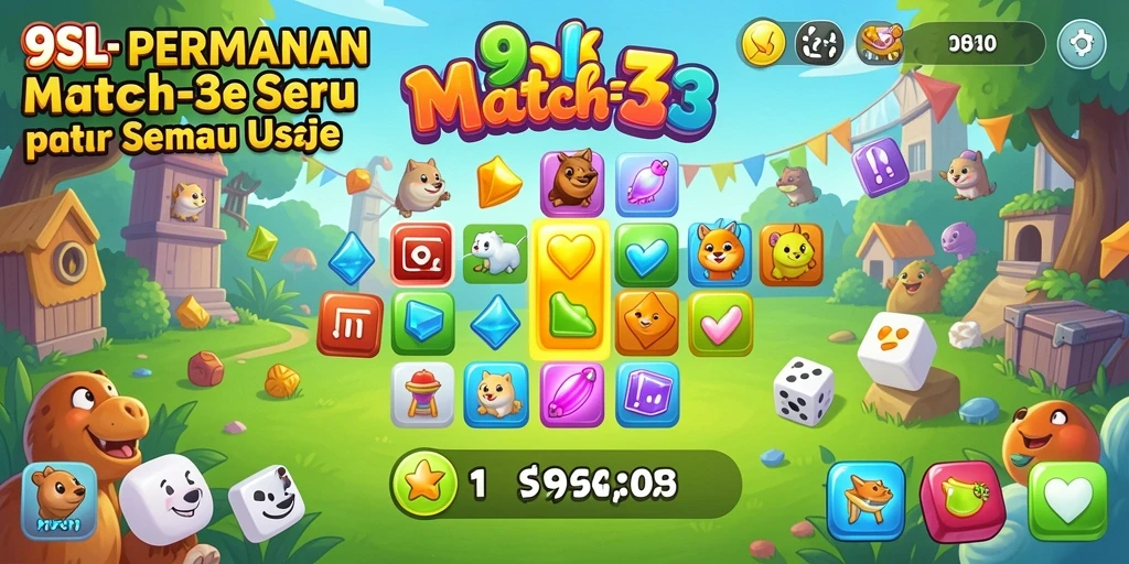 Gameplay 9SL yang menarik dalam aksi Match-3.