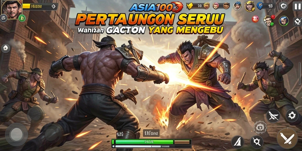 Tampilan gameplay seru dan mendebarkan dalam ASIA100.