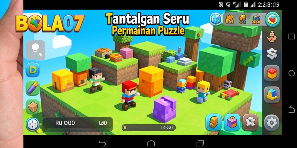 Screenshot gameplay BOLA07 menampilkan tantangan puzzle yang seru.