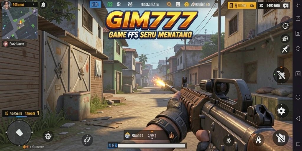 Tangkapan layar GIM777 yang menunjukkan aksi menembak mendebarkan dalam mode FPS.