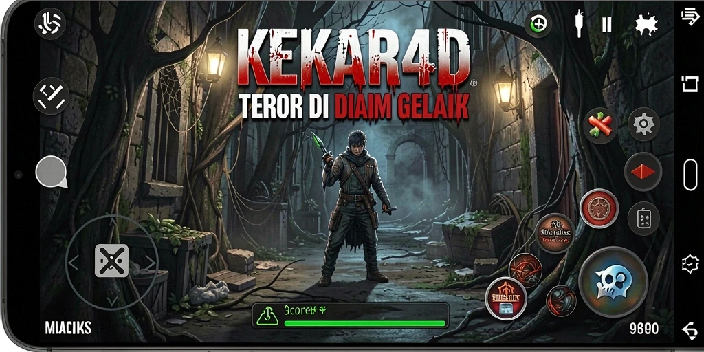 Tampilan gameplay menyeramkan dari KEKAR4D yang menegangkan.