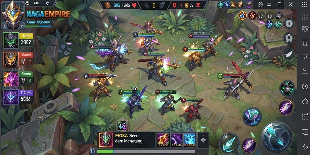 Tampilan gameplay mengesankan di arena pertempuran NAGAEMPIRE.