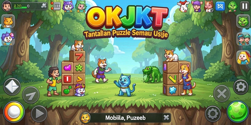 Tampilan gameplay OKJKT yang seru dan menantang.