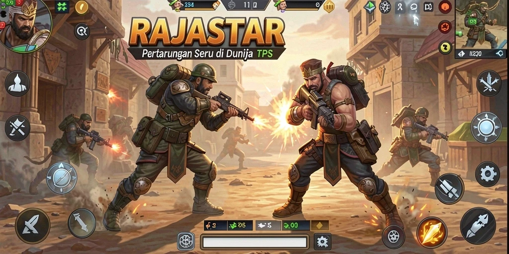Gameplay seru dan mendebarkan di RAJASTAR yang penuh aksi.