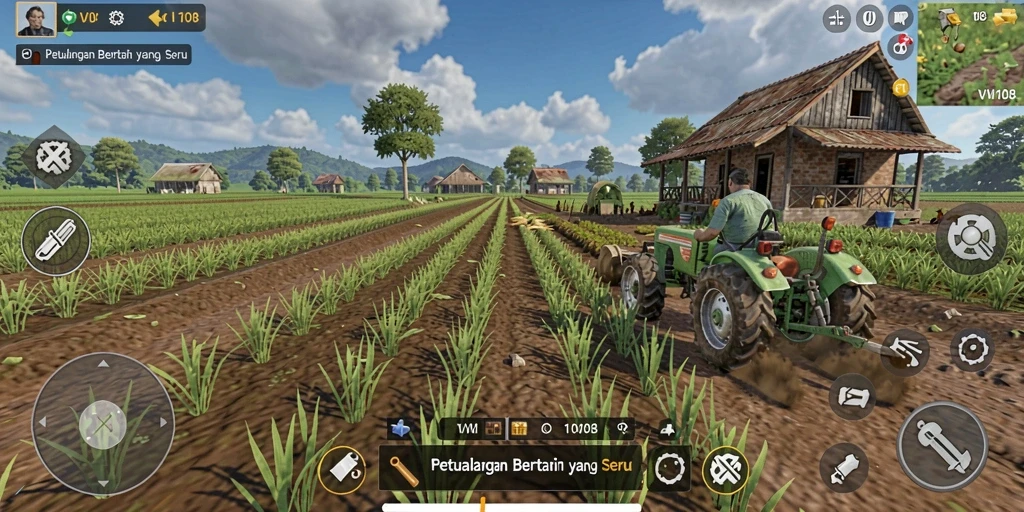 Tampilan gameplay VW108 yang seru dan menantang dalam bertani.