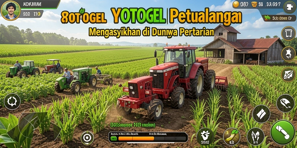 Tangkapan layar gameplay YOTOGEL menunjukkan ladang yang hijau dan subur.
